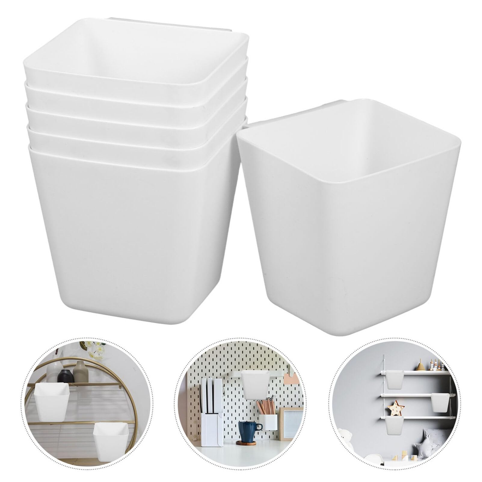 Alipis Set 6 Scatole Portaoggetti e Fondo Piatto da Appendere in ABS Bianco Design Salvaspazio 6 Pezzi per Carrello e Lato del Carrello