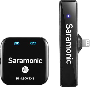 Saramonic Blink900 S3 Wireless Lavalier Microphone for iPhone iPad Phone, 6H Battery Life, 656ft Transmission, Wireless Lapel Lightning Clip-On Mic Microphones for Video Recording Vlog Live Streaming