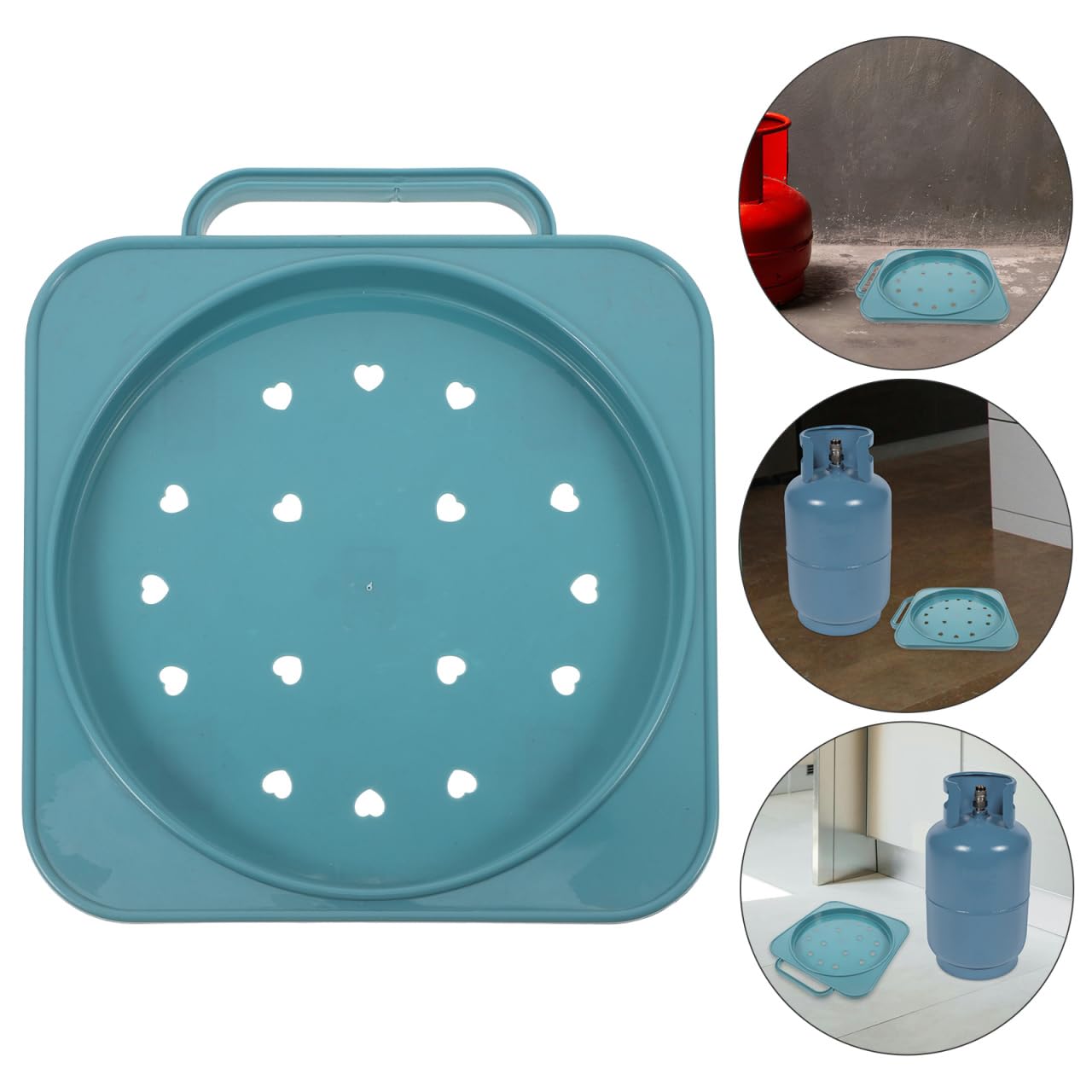 Supporto per Bombola Gas con Ruote e Maniglia in Pp Base Mobile per Bombola di Gas per Uso Cucina Facile da Spostare e Stabile