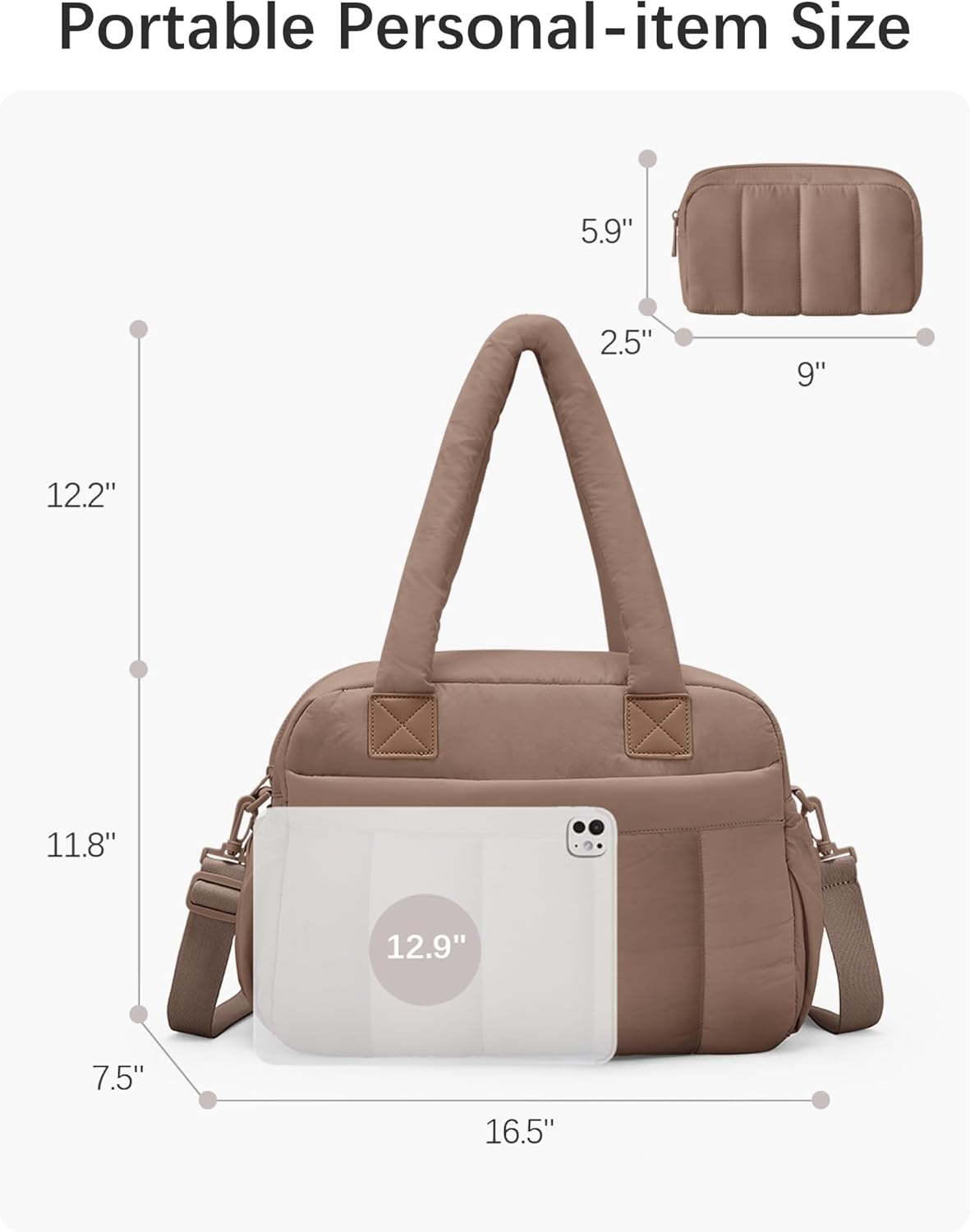 oscaurt Gym Bag for Women Lightweight Duffle Bag for Travel with Toiletry Pouch Water Resistant Carry On Weekender Overnight Duffel - Image 3