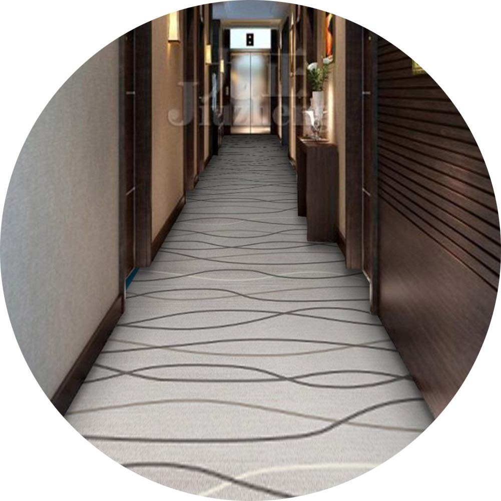 Tapis de couloir lavable et découpable style simple à motif ligne