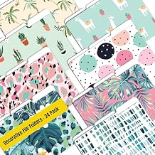 Better Office Products Decorative File Folders, 24 Pack, 8 Designs, Heavyweight, Letter Size 9.5" x 11.5" with 1/3 Cut Tab, Cute & Fun Modern Designs, Fashion Folders