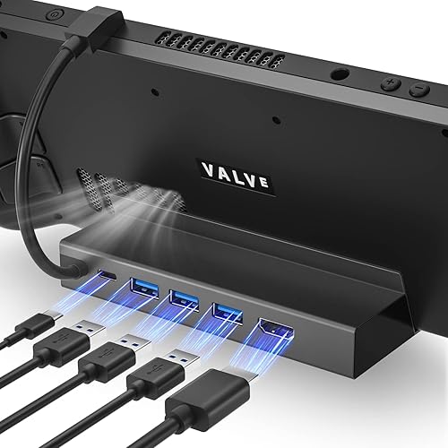 Base de vapor - Estación de acoplamiento de vapor 4K 30Hz con puerto de carga USB-C de 100 W compatible con TV, monitor, interruptor, tableta,