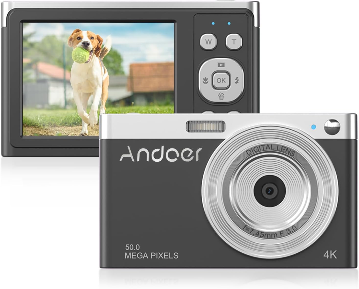 Andoer Digital Kamera, 50MP 1080P Fotokamera Autofokus 16× Digitalzoom IPS-Bildschirm Kompaktkamera …