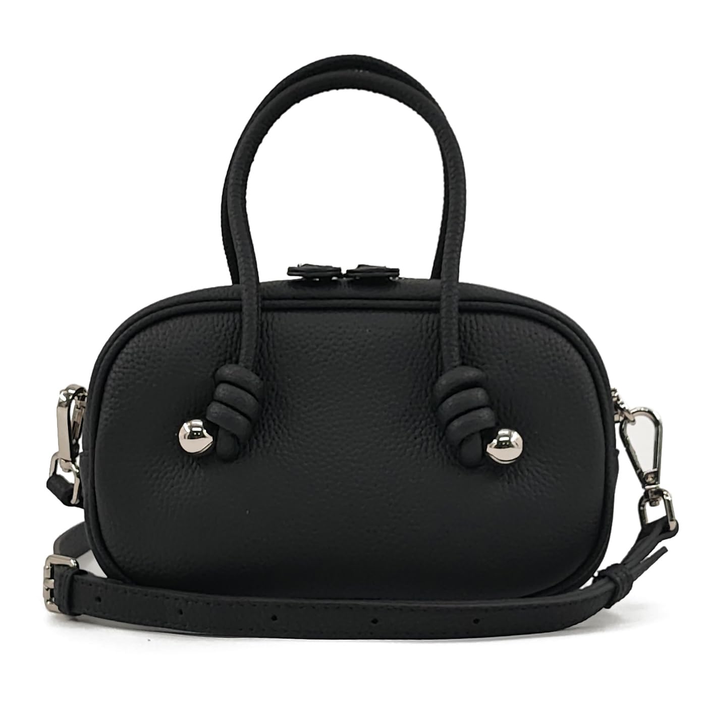 Esimileeya Black Mini Genuine Leather Purses for Women Trendy with Top Handle Pure Color Casual Shoulder Handbags Womens Crossbody Purse Small Leather Crossbody Bags for Women