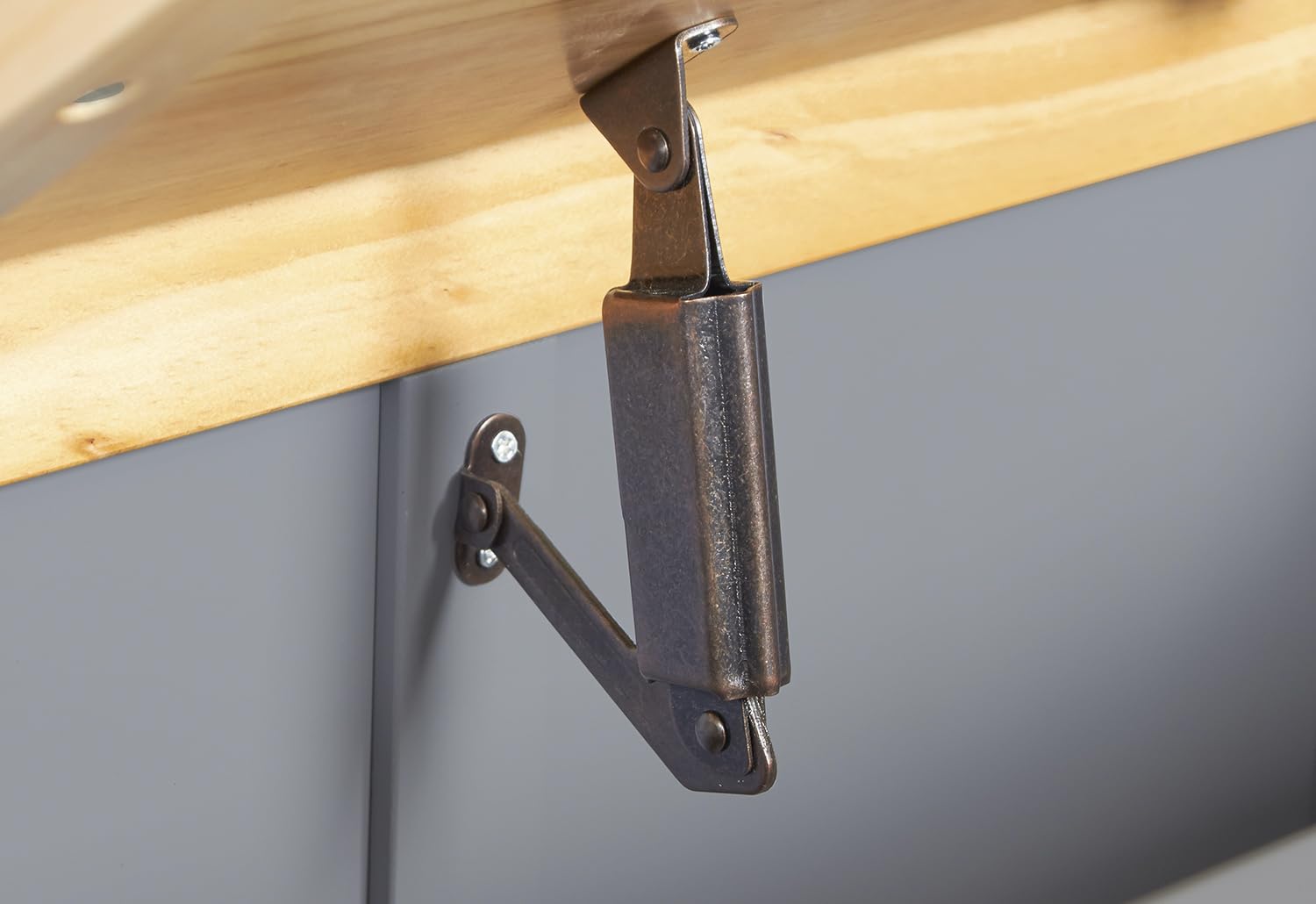 Pinolino Kindertruhenbank Fenna, vollmassives Kiefernholz, mit Klappendämpfer, Sitzhöhe 29 cm, für Kinder ab 2 J., grau und klar lackiert