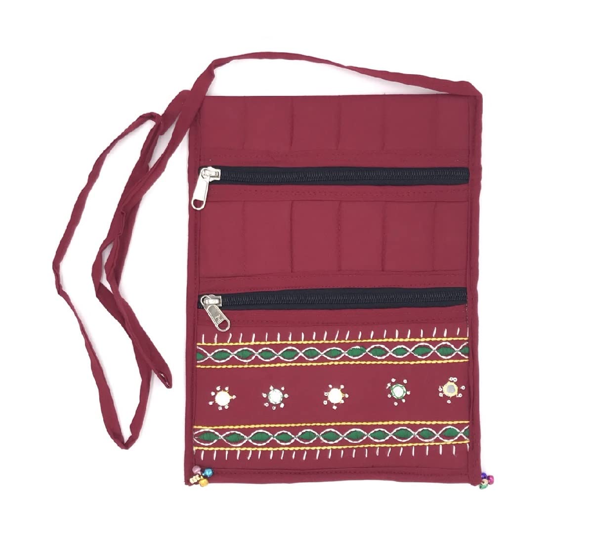 Traditional Floral Embroidered Sling Bag for Women Stylish Handmade Cross Body Bags for Girls Ladies Shoulder Bags 10 Inch Multicolor-image-20