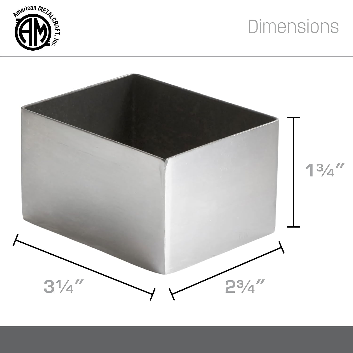 American Metalcraft SSPH4 Stainless Steel Rectangular Sugar Packet Holder, 2.75" L x 3.25" W, Satin Finish , Silver