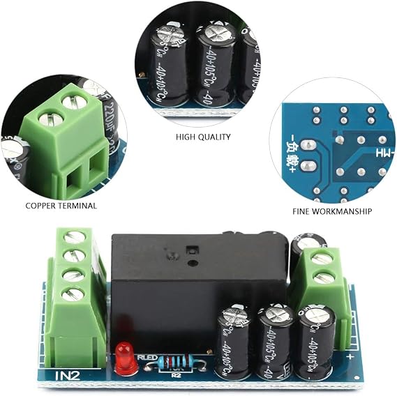 Automatic Emergency Power Switch, DC 12V 12A 150W AC Backup Battery Switch Adapter/Battery Automatic Switch Module Emergency Power Supply Controller AC Adapter/Battery Switch