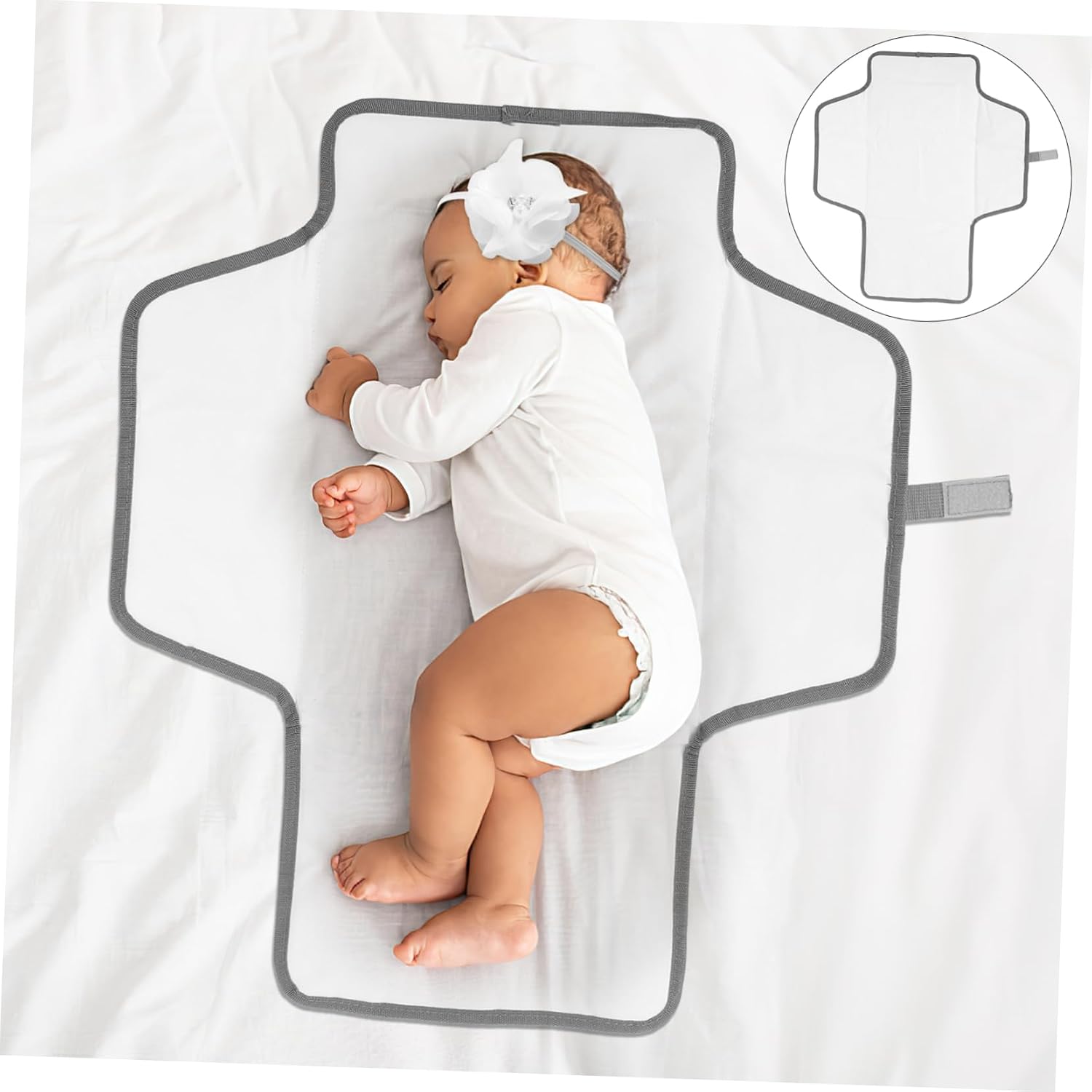 KOMBIUDA Portable Changing Pad Cover Travel-Friendly Newborn Changing Table Liner Leak Design Cute Print for Easy Cleanup and Comfort