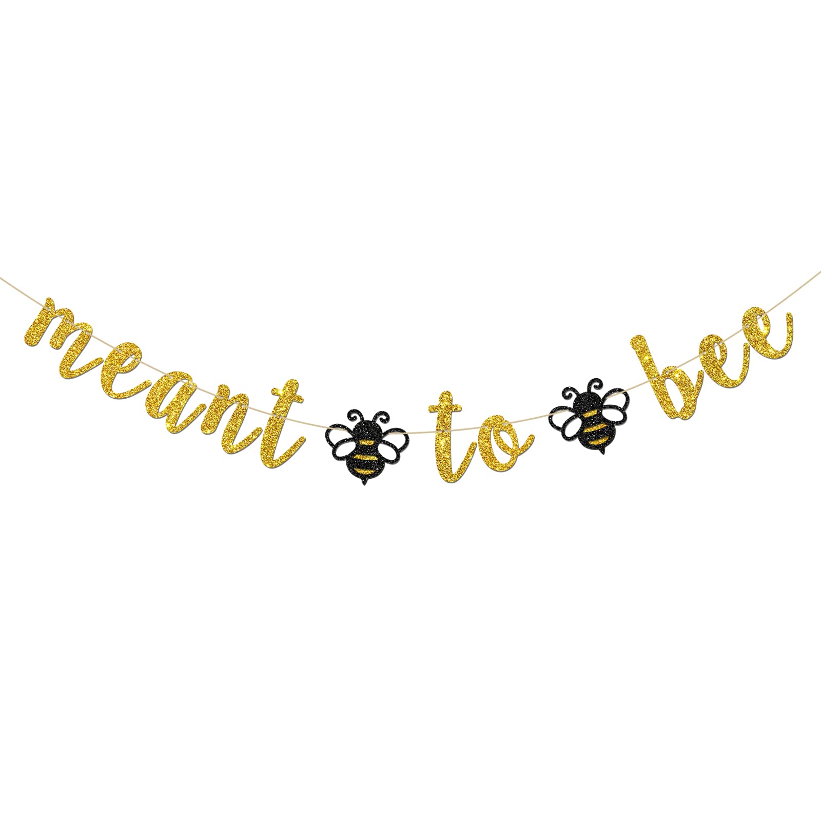 INNORUMeant to Bee Banner, Bumble Bee Theme Baby Shower Party Decorations, Wedding Party, Bee Pregnant Annountanct Engagement Party Decorations, Gold Glitter