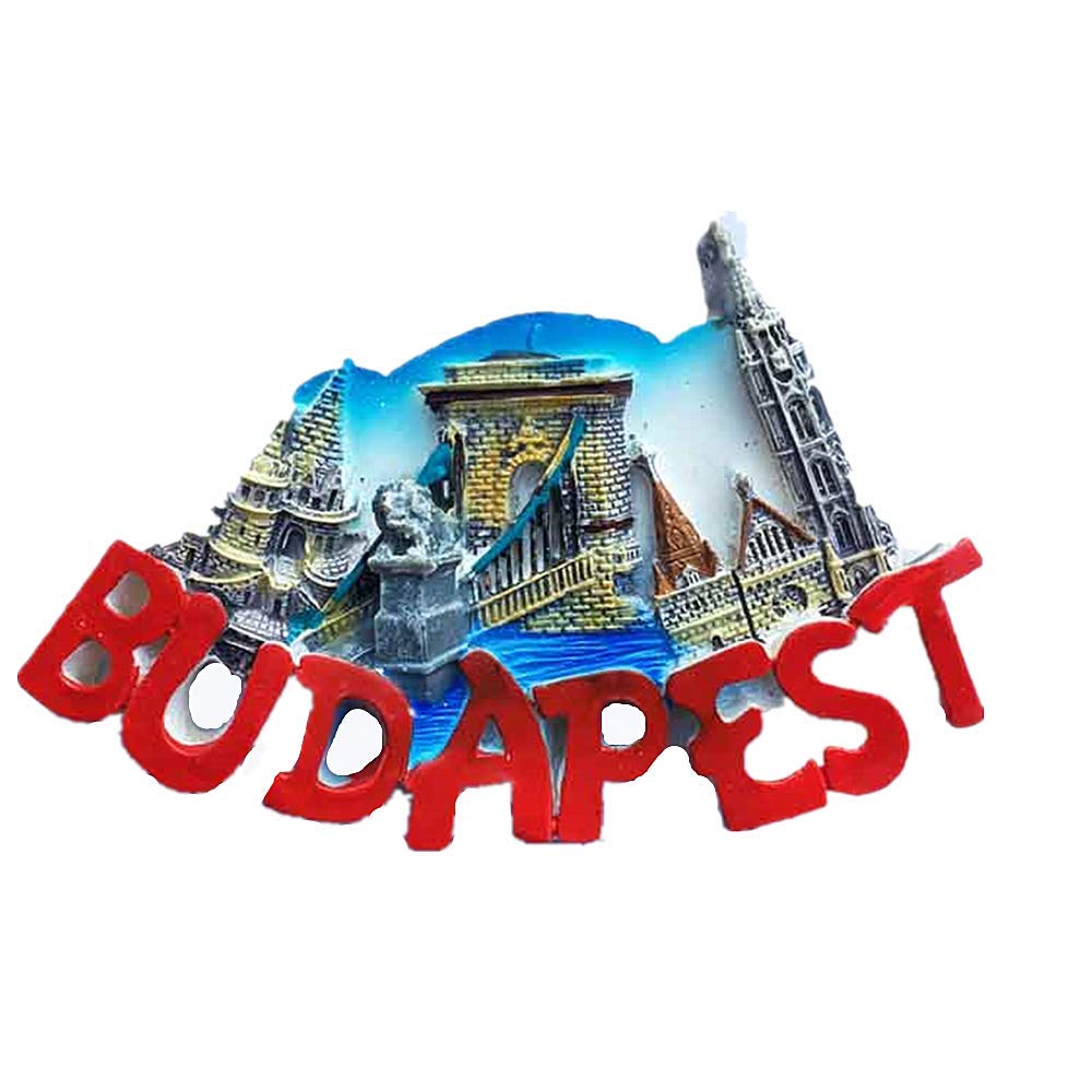 Magnete da frigorifero 3D per Budapest, città ungherese, in vetro