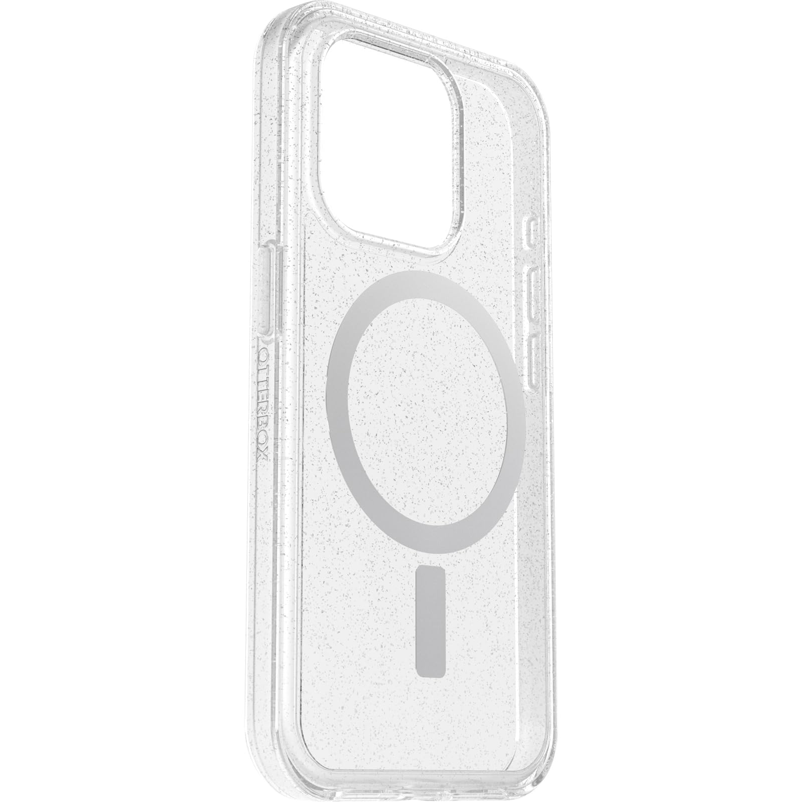 OtterBox Custodia Trasparente per iPhone 15 PRO (Only) Symmetry Series - Stardust (Trasparente/Argento), Si aggancia a MagSafe, Ultra-Elegante, Bordi rialzati proteggono Fotocamera e Schermo