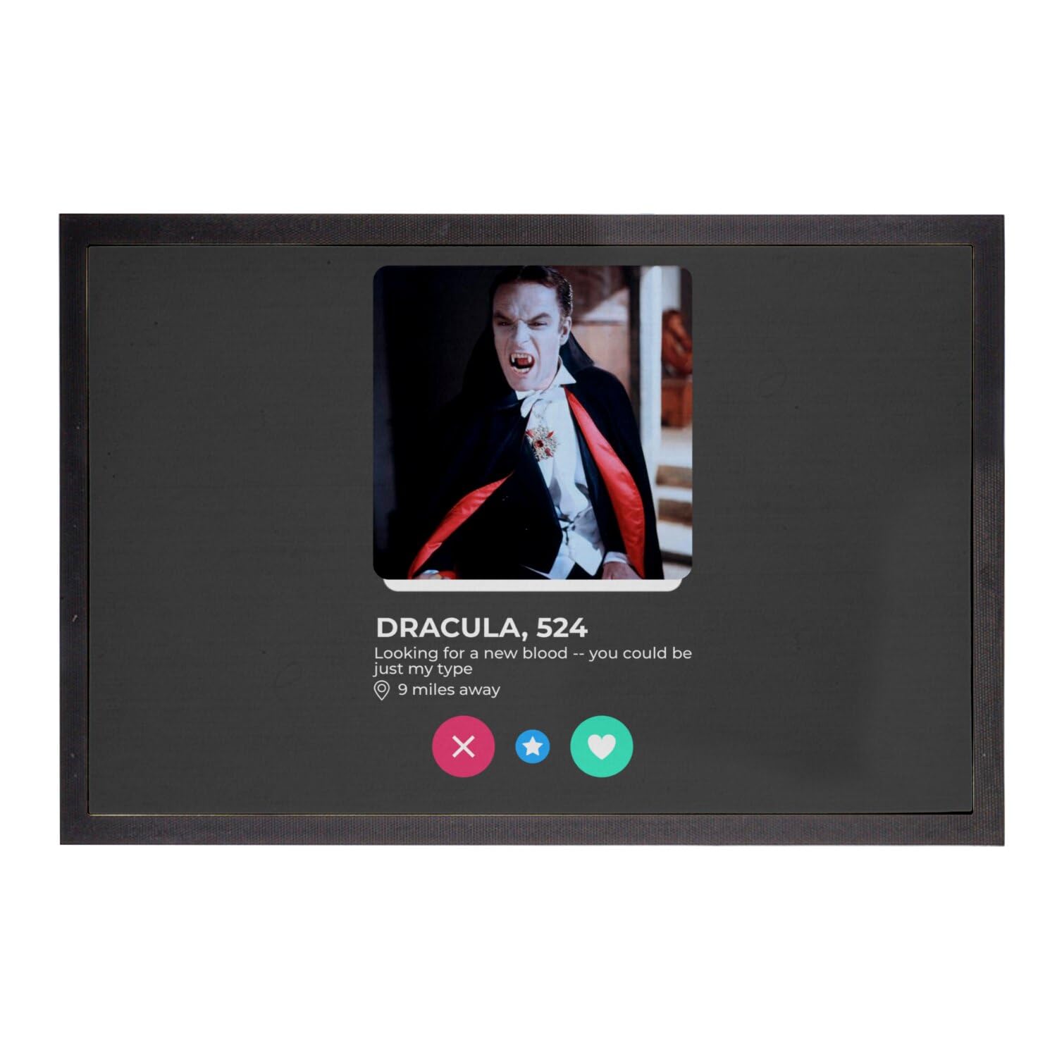 Paillasson noir Dracula vampire 75x50cm tapis d'entrée pour fans