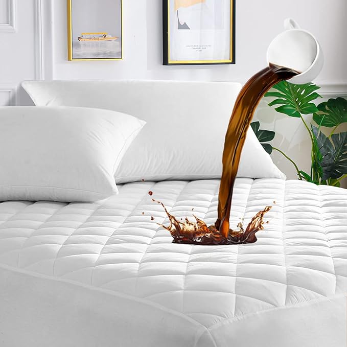 UNILIBRA King Mattress Protector Waterproof, Deep Pocket Mattress Pad Protector Fits to 6''-21'', Breathable Quilted Mattress Cover for King Size