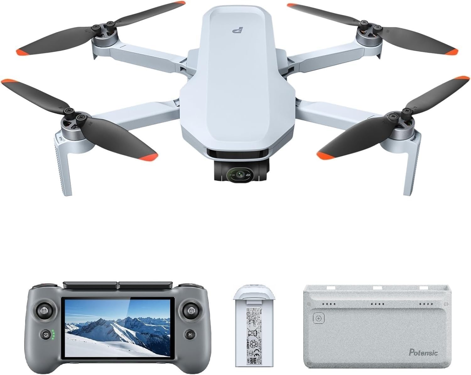 Potensic ATOM 2 Drone with PTD 1 Remote Control Standard Kit Bundle Including Charging Station
