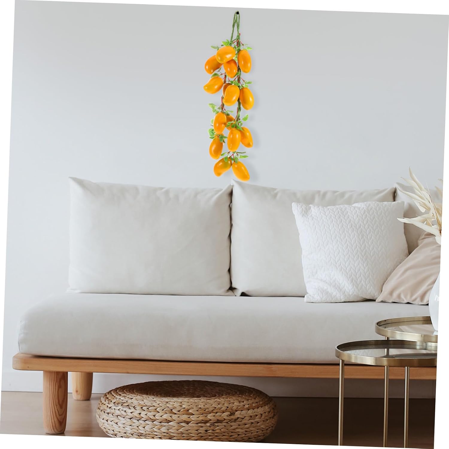 VICASKY 2pcs Lifelike Artificial Mango Hanging Strings Realistic Fake Fruit Kitchen Ornaments for Home Decor Holiday Displays for Farmhouse Decoration Photography Props