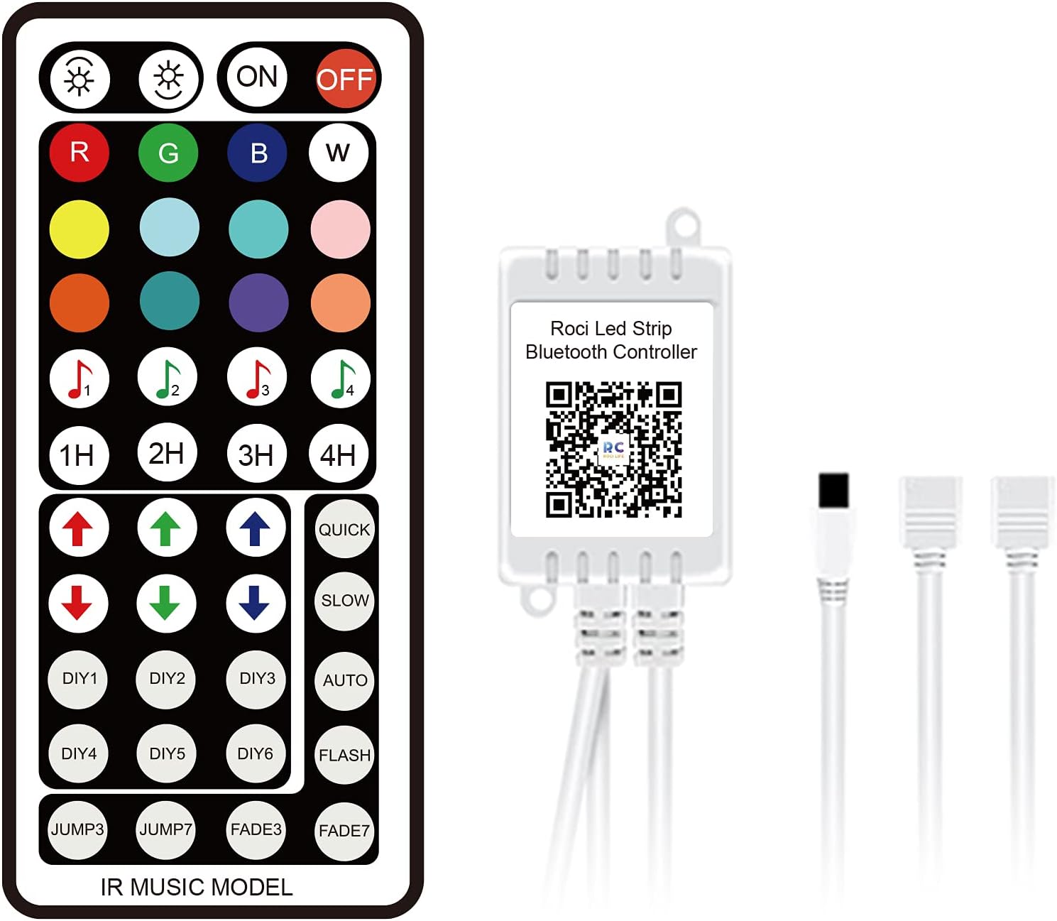 Led Light Kit Accessories Controller + 44-KEY IR Remote Control Led Light for Bedroom