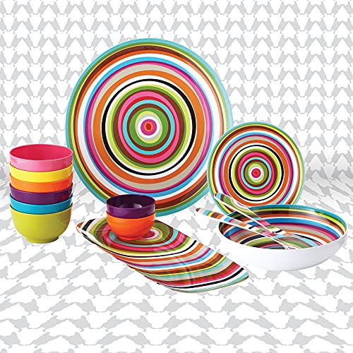 French Bull Tigela de servir de 28 cm – louça de melamina – salada, mistura, massa – anel