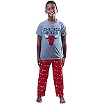 Ultra Game NBA Official Youth 2 Piece T-Shirt & Lounge Pants Pajama Set, Chicago Bulls, Boys Sizes, 14-16