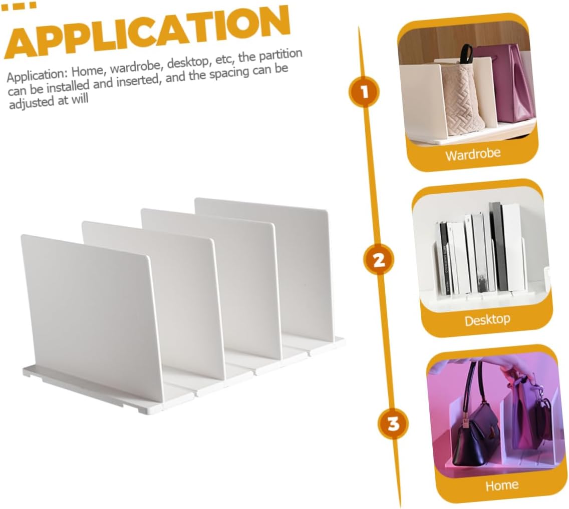 Alipis Plastic Closet Shelf Dividers for Organization Clothes Separators for Closet Bookshelf Bathroom and Kitchen Storage Flexible Easy to Install Reusable Plastic Dividers