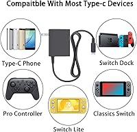Vista 5 de PURBHE Muelle de interruptor con cargador, reemplazo de muelle de interruptor portátil para Nintendo Switch Dock Switch Adaptador HDMI, fuente