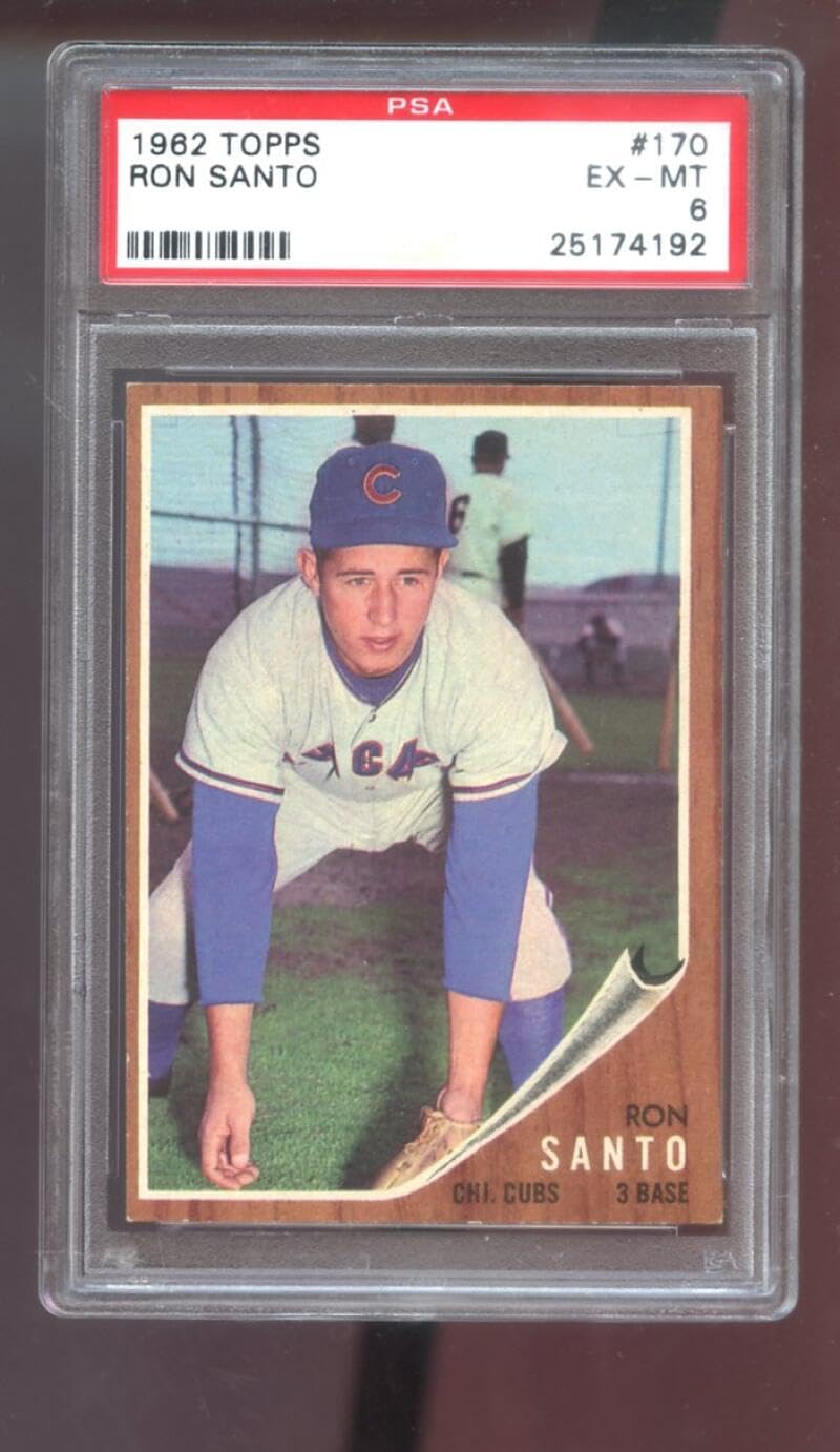 1962 Topps #170 Ron Santo PSA 6 Graded Baseball Card MLB Chicago Cubs