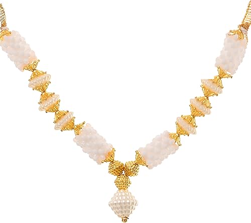 Miniatura 7 de Juego de 4 cuentas artificiales de Mala para ídolo-Mala para Dios, artículos de Pooja Sringar, decoración tradicional de festivales, decoración del