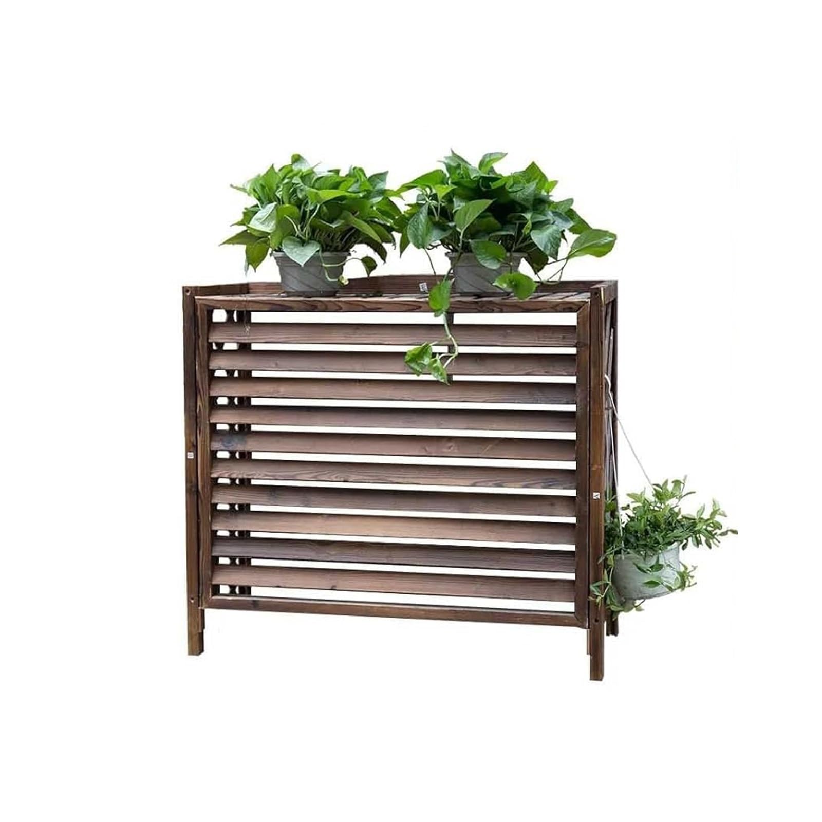 Boîtier de radiateur extérieur bois cache pompe à chaleur et couvercle condenseur AC