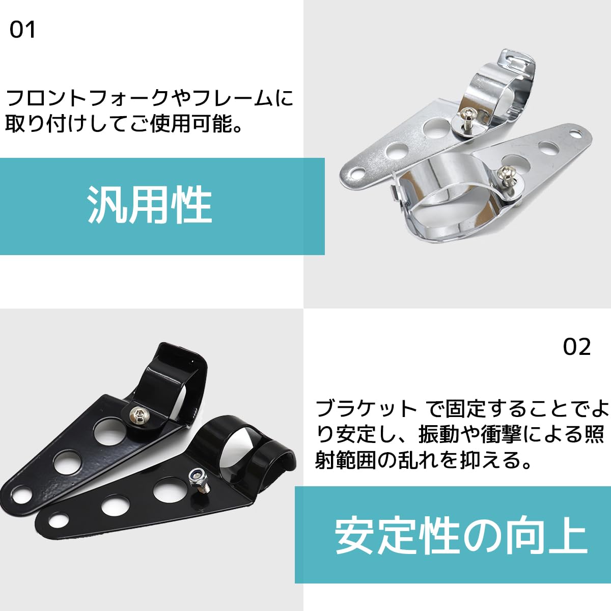 Amazon | FJmark バイクパーツ ウインカーステー ヘッドライト