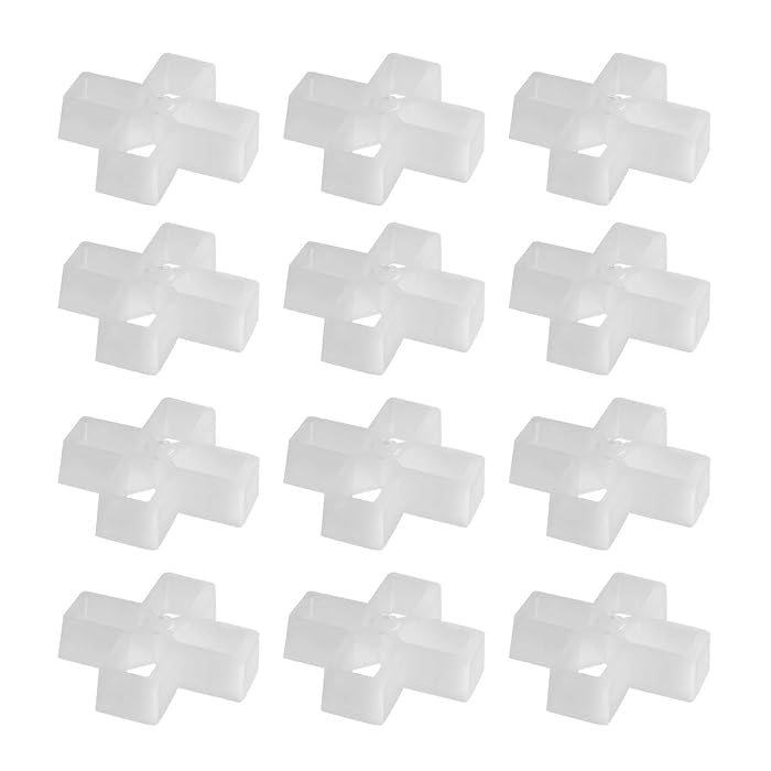 Buy 100x Cross Shaped Tile Spacers 10mm Joints Plastic Hollow Structure