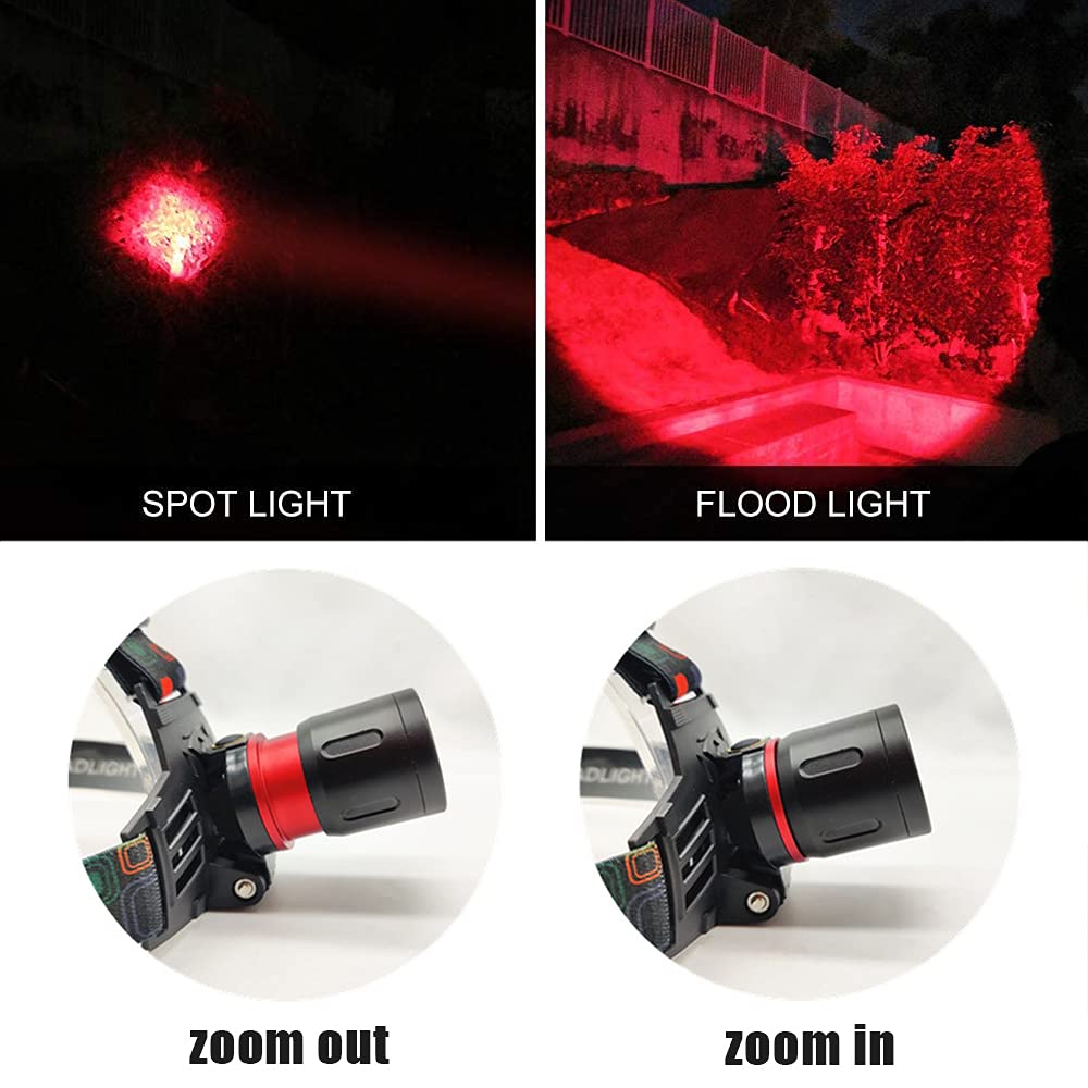 XLENTGEN Head Torch Rechargeable 1000 Lumens LED Headlamp with White and Red Light, Adjustable Focus - Image 4