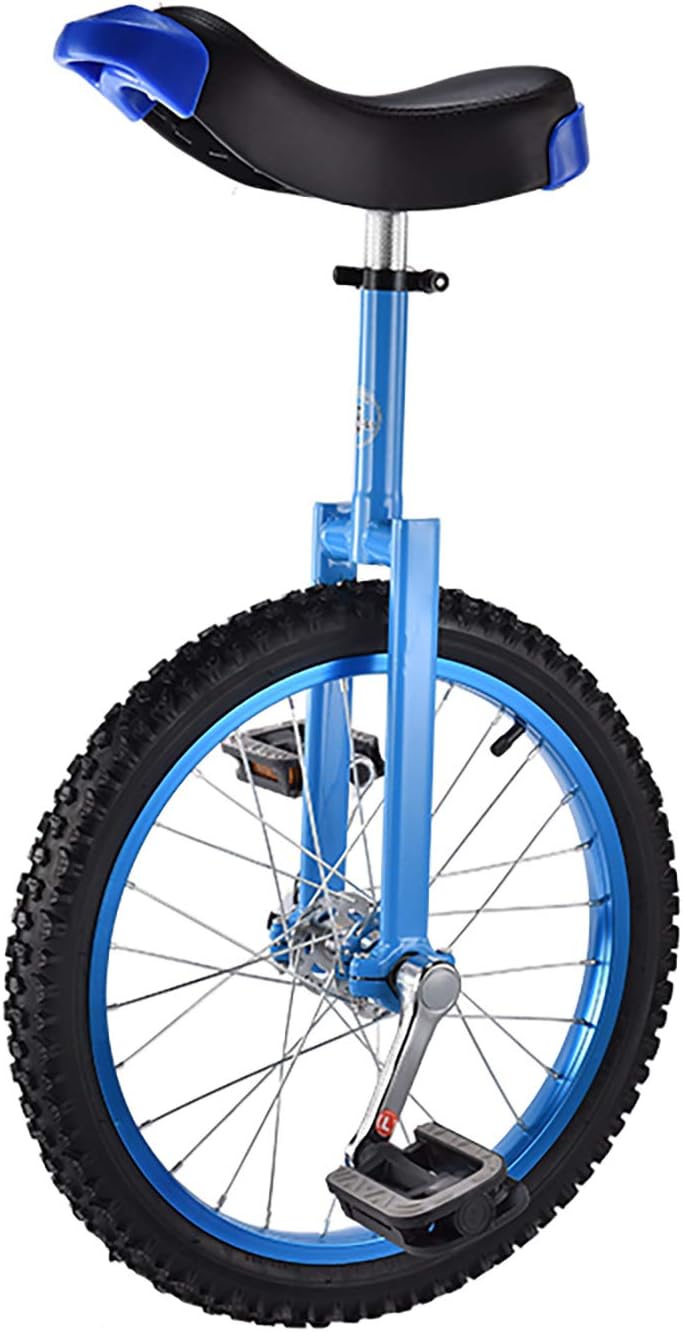 QWEASDF Unicycle, 16" 18" Inch Wheel Unicycle Leakproof Butyl Tire Wheel Cycling Outdoor Sports Fitness Exercise Health Balance Cycling Bikes,Blue,18”
