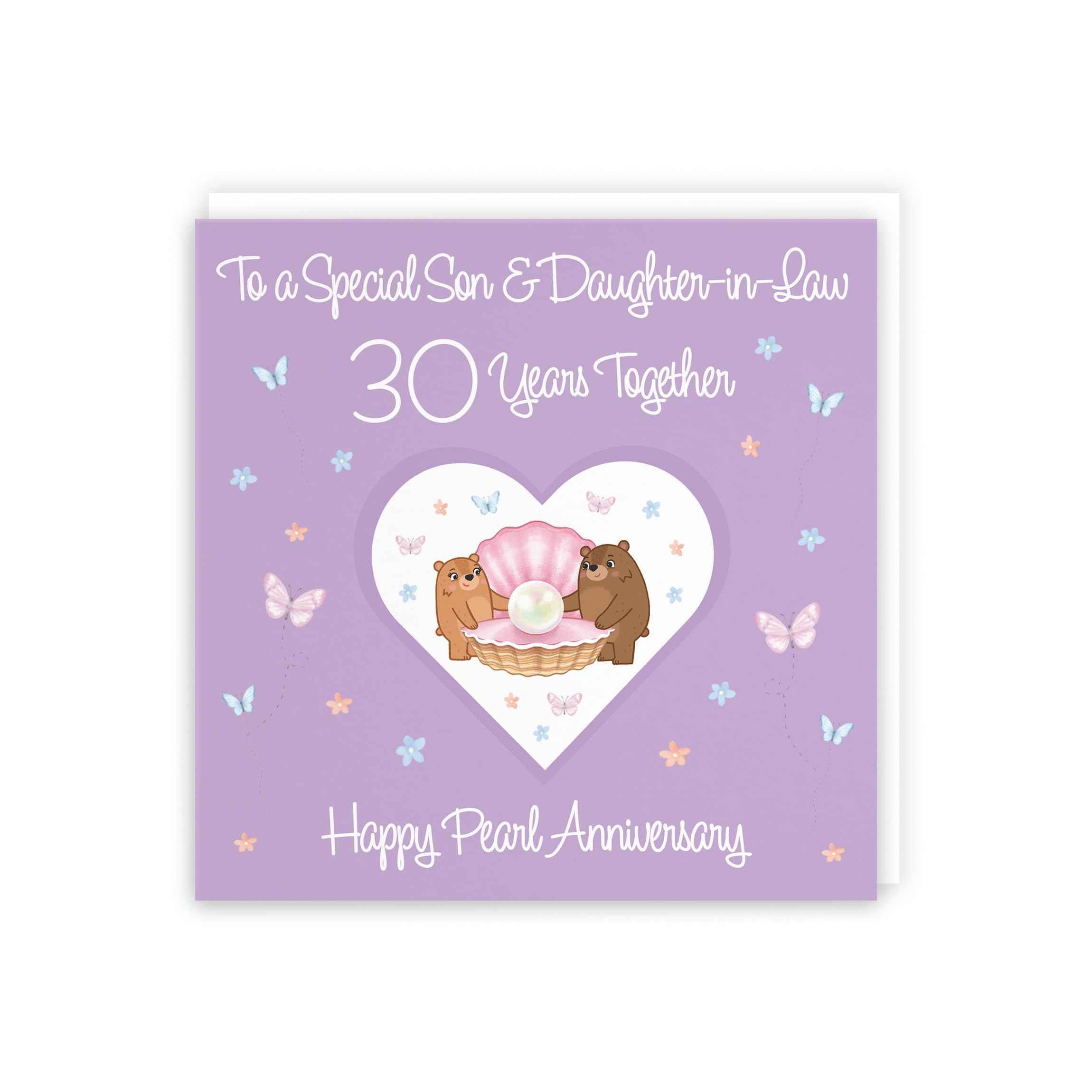 Hunts England, Son & Daughter-in-Law 30th Anniversary Card, 30 Years, Pearl Anniversary, Romantic Meadows, Fun Card - Image 3