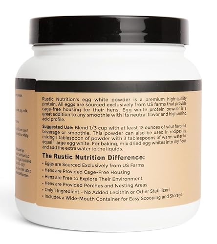 image for Rustic Nutrition, Cage-Free Egg White Protein Powder, Made in USA from