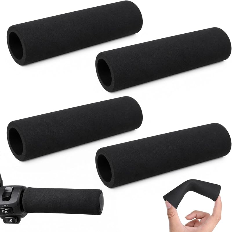 ElevateTech 4 Pcs Foam Handle Grip Covers Slip-on Covers Foam Grip Tubing | Foam Grip, Wrap Soft Cover Pad Handle Covers, 5.12 × 1.18 In for Motorcycle Bicycle Handlebarscle Handlebars