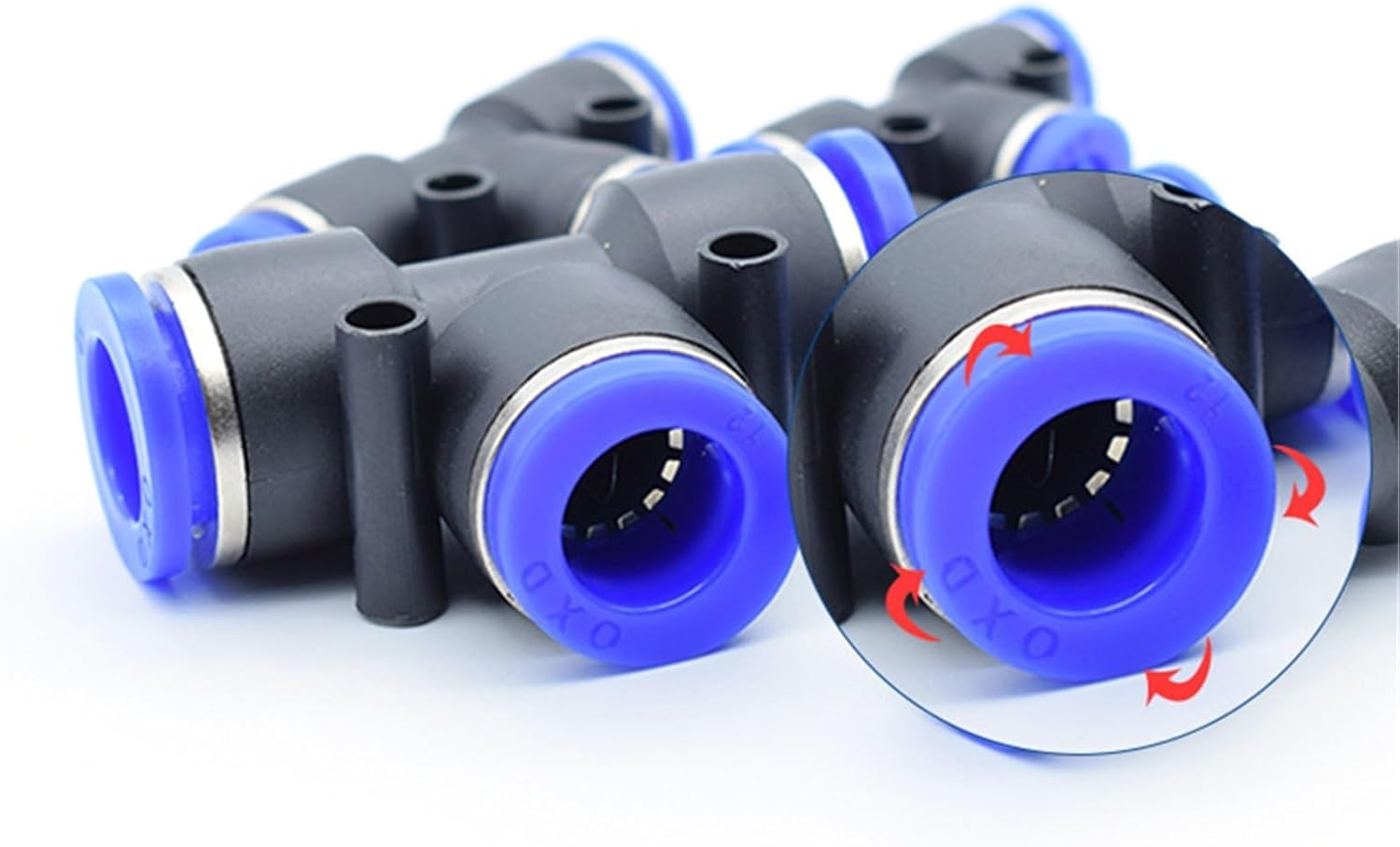 1pcs PE Pneumatic Fitting Pipe Connector Tube Air Quick Fittings Water Push In Hose Couping 3Way Quick Connector 4/6/8/10/12/14/16mm(PE-10,2 Pieces)