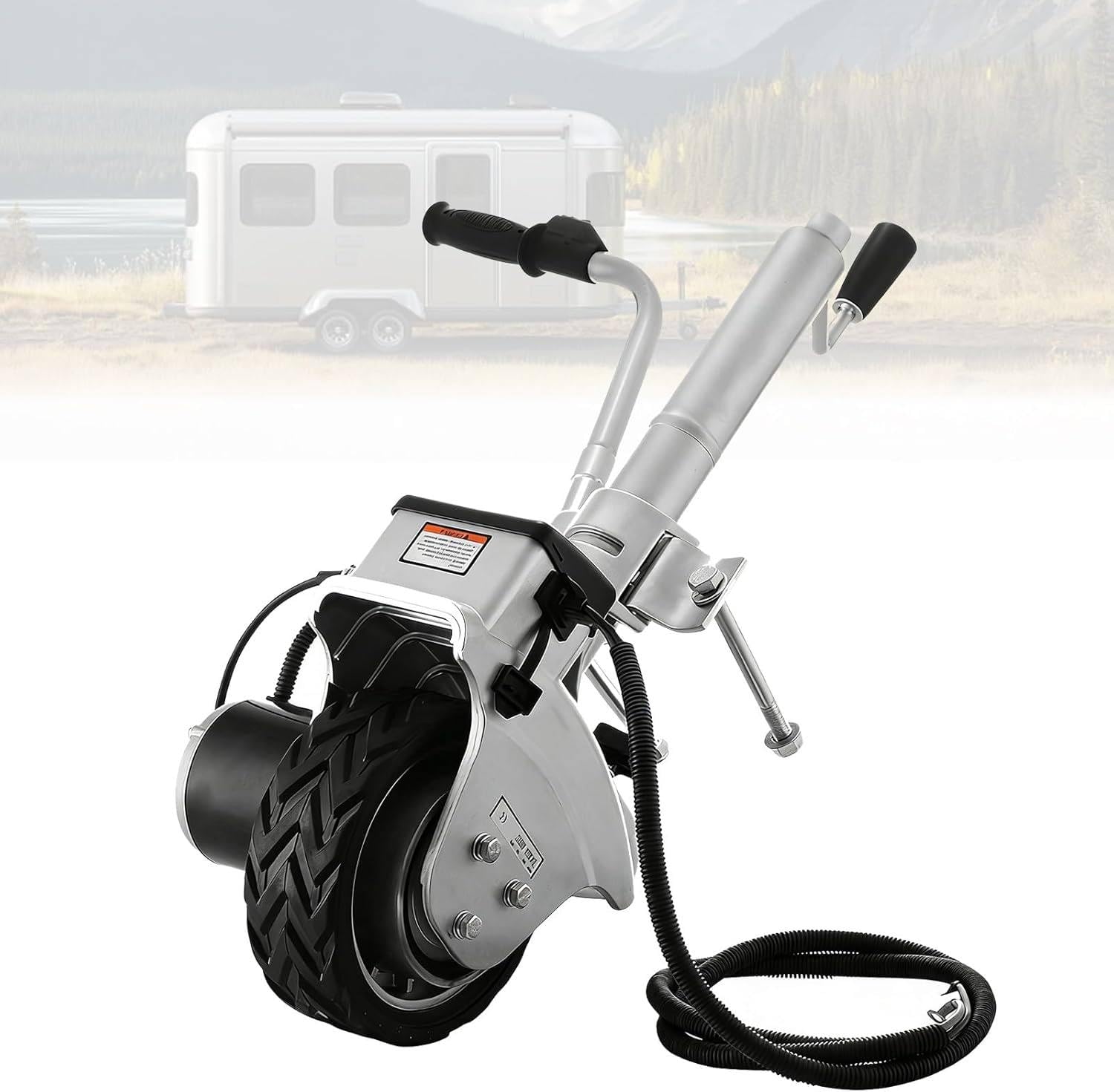 JozyJul Electric Trailer Dolly,350W 12V Trailer Wheel,5000lbs Towing Capacity, with 23 ft/min Moving Speed, 12.6''-16.5'' Adjustable Clamp Height, for Moving Trailer Caravan Boat