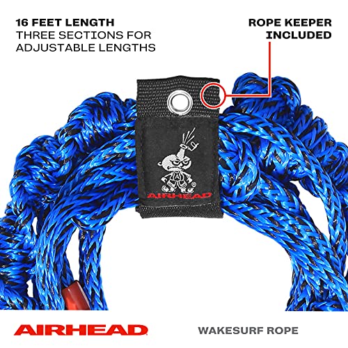 Airhead Spiral Braid Wakesurf Rope, 3 Sections, 16-Feet #TOP1
