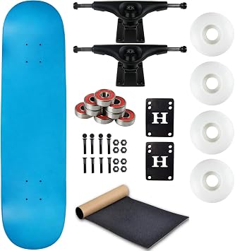 Moose Complete Skateboard Neon Blue 8.25" with Black Trucks and White Wheels