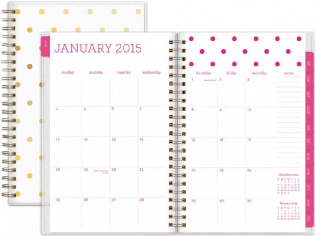 Gold Polka Dot Planner, Small 2015 - Sugar Paper La - Monthly/weekly Planner