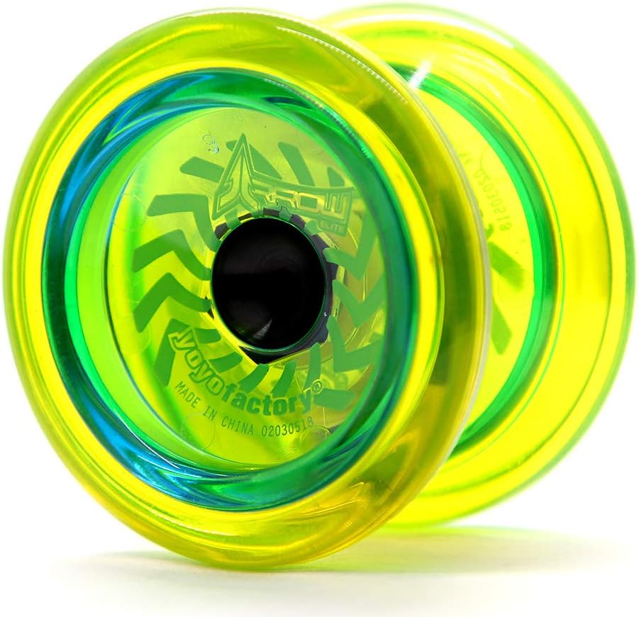 YoYo Factory Arrow Yo Yo – Trick YoYo for Kids & Adults | Beginner to Pro Yo-Yo with Swappable Responsive & Unresponsive Bearings - Yellow