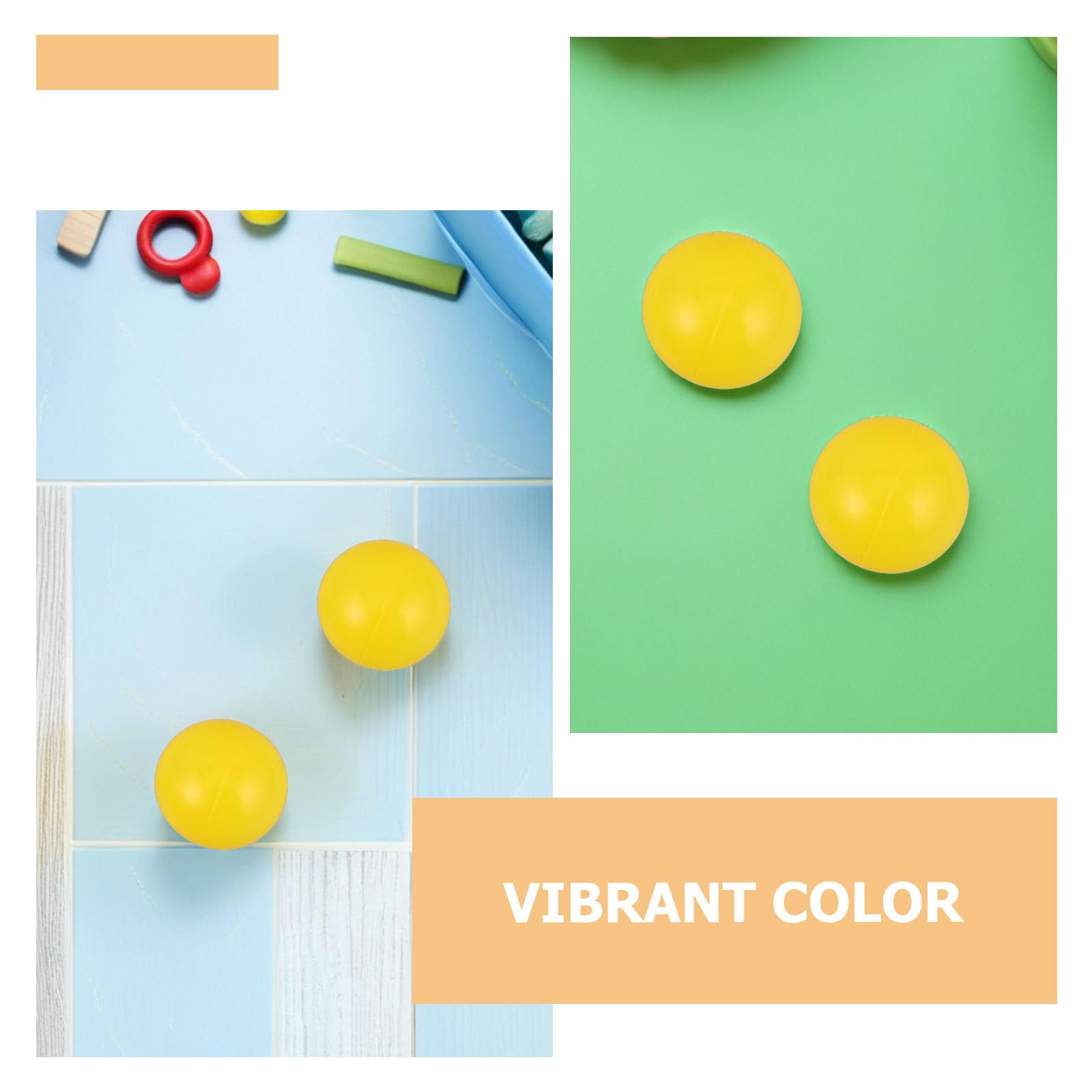 50 Pelotas Amarillas de Goma: Pelotas Redondas de 5,5 cm, Suaves, Ideales para Piscinas Infantiles, Tiendas de campaña, Cuartos de Juegos para bebés y túneles de Juego para niños pequeños.