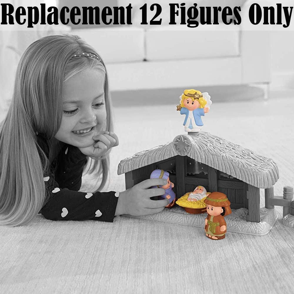 Fisher Price Little People Christmas Story J2404 ~ Camel, osioł, owca, mag, mary, Józef, anioł, mały Jezus i łydka