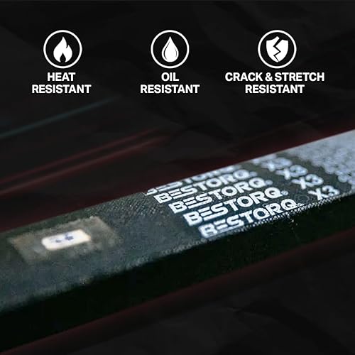 Miniatura 5 de BESTORQ Correa en V de goma B180, envuelta, negra, 183 pulgadas de largo x 0.66 pulgadas de ancho x 0.44 pulgadas de alto