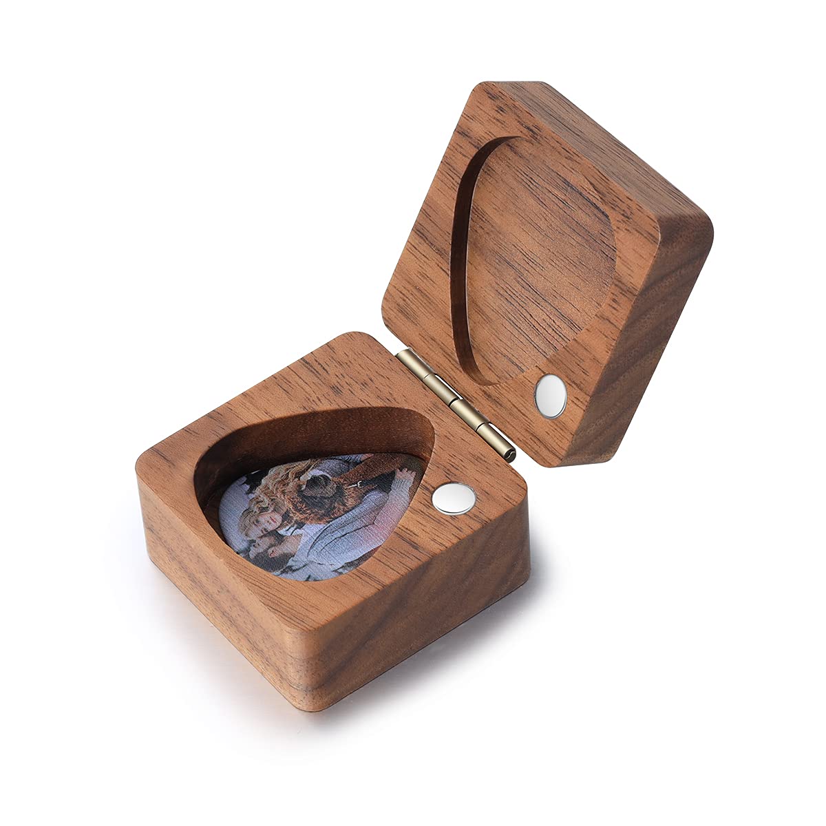 Gemszoo Guitar Picks Custom Any Message 3 Pack in Personalized Guitar Wooden Box Holder Music Gift for Guitar (Style 3)