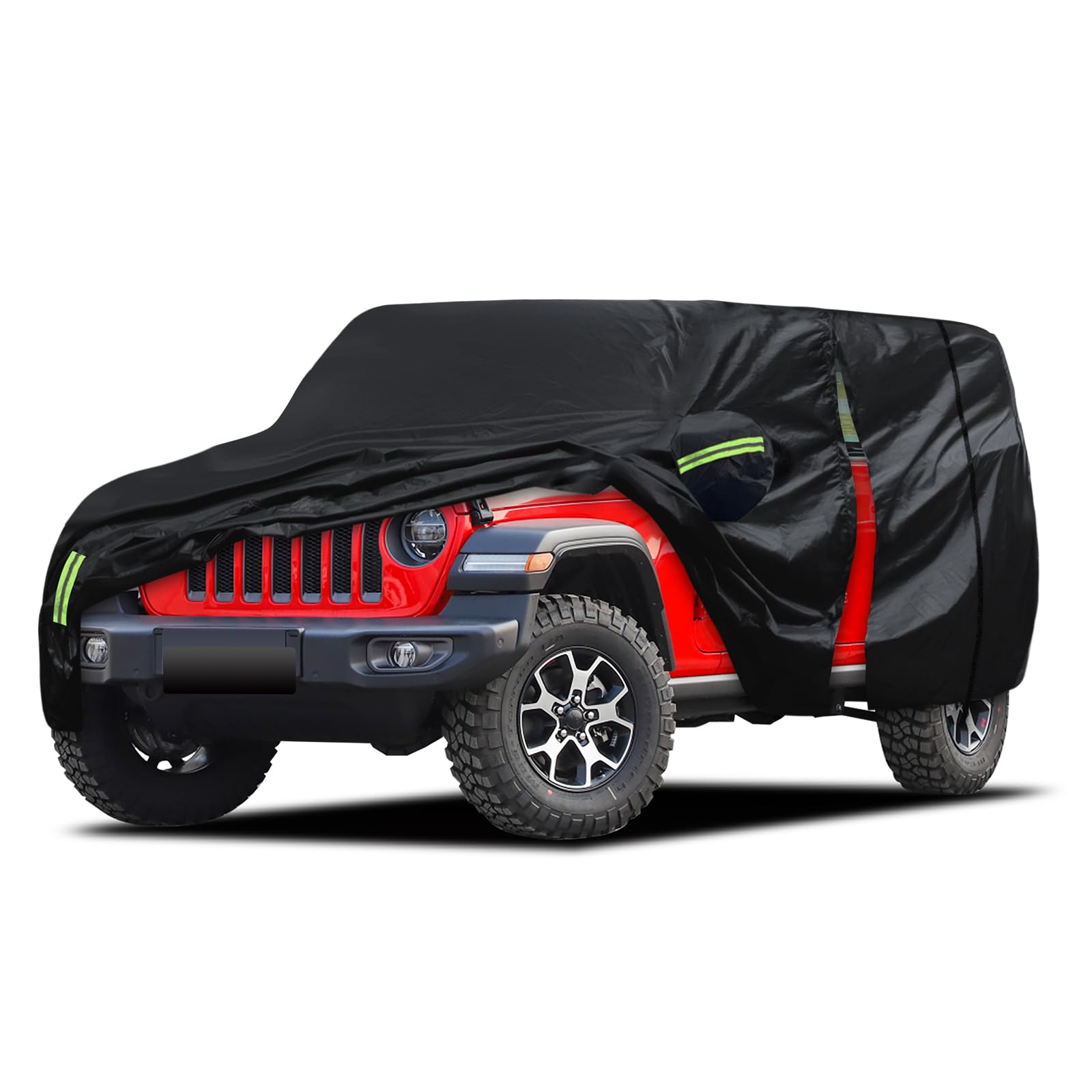 Migaven 6 Layers Car Cover Custom Fit for for Jeep Wrangler 4 Door 2006-2023 JK JL, Waterproof Full Exterior Cover Rain Sun Hail Protection with Door Zipper & Inner Cotton