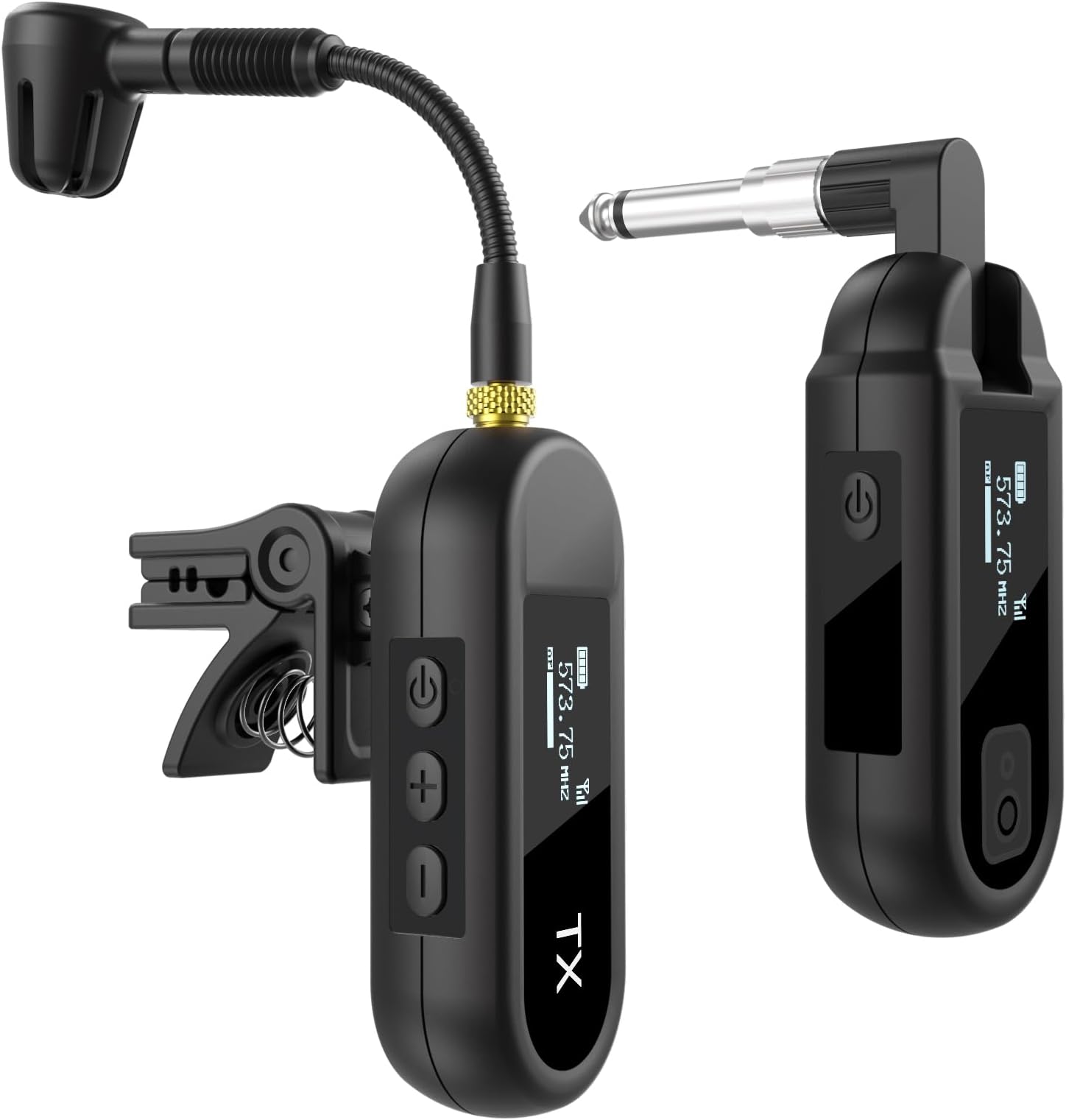 YXG Wireless UHF Saxophone Microphone System, Clip-On Instrument Microphone for Sax and Trumpet, Preset EQ & Echo Level 100 Ft Transmission Rechargeable Compact Transmitter and Receiver 8 Hours