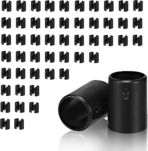 Miniatura 9 de 24 clips de alambre negro para estantes – Clips de bloqueo de estante para estantes de tubería de 1 pulgada – Reemplazo de plástico duradero