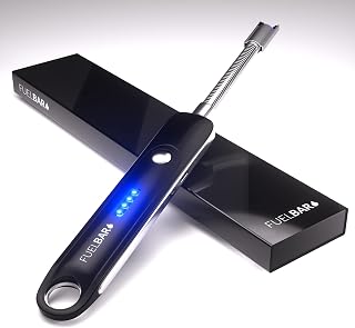 FUELBAR Candle Lighter BBQ Lighter Rechargeable USB Lighter with 360° Flexible Neck and LED Battery Display for Light Candles Gas Stoves Camping Barbecue Fireworks